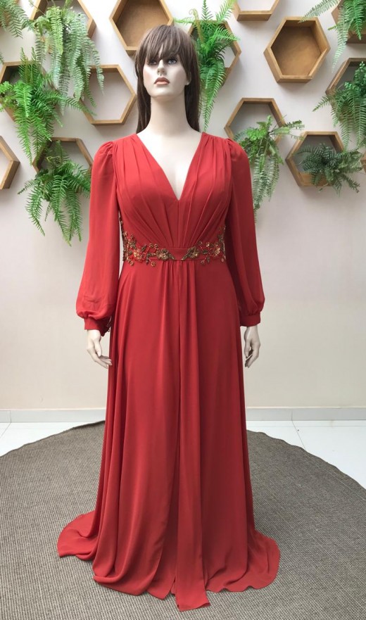 VESTIDO TERRACOTA 25073EM