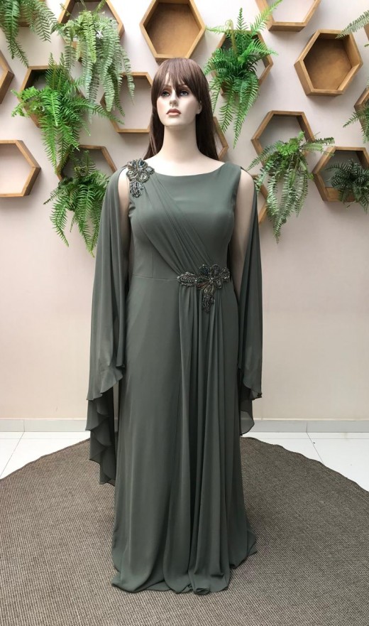 VESTIDO VERDE OLIVA 24716EM