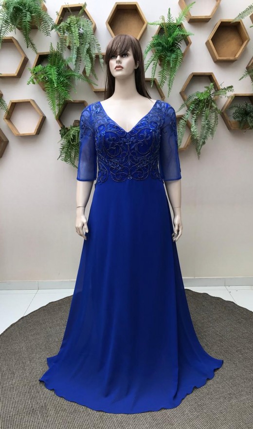 VESTIDO AZUL ROYAL GL22220CC