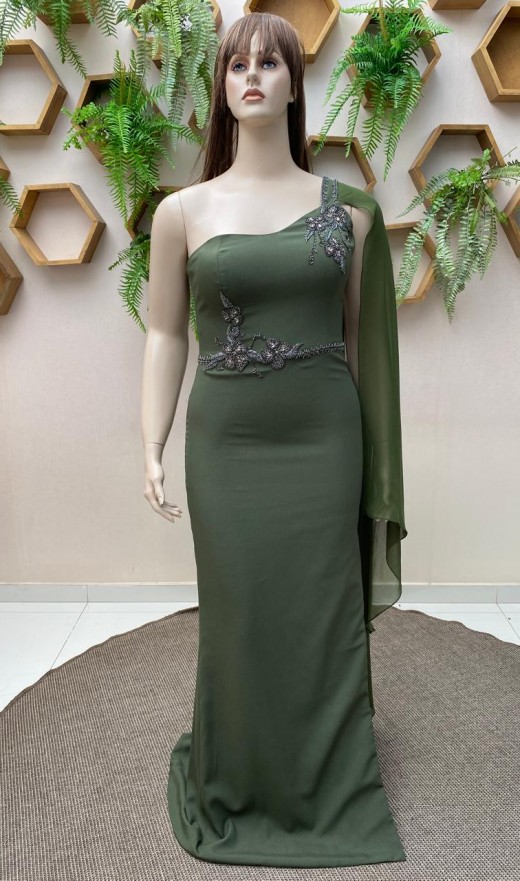 VESTIDO VERDE OLIVA 25051EM