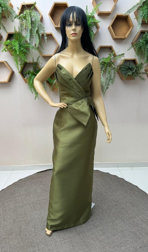 VESTIDO VERDE OLIVA 44998E