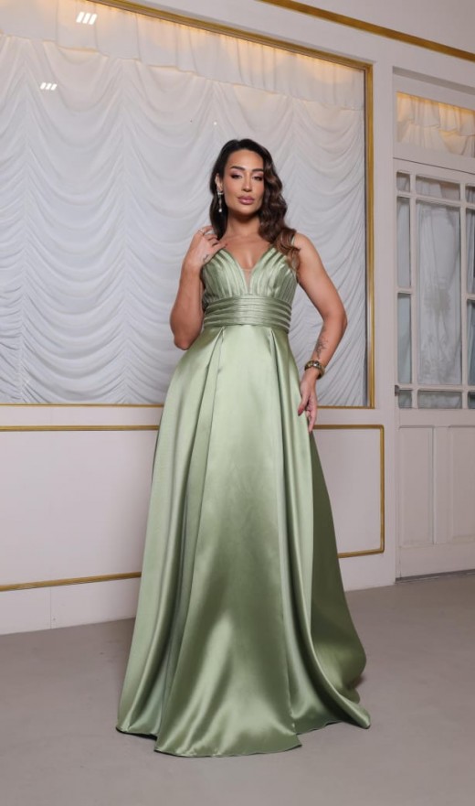 VESTIDO VERDE OLIVA SA2412