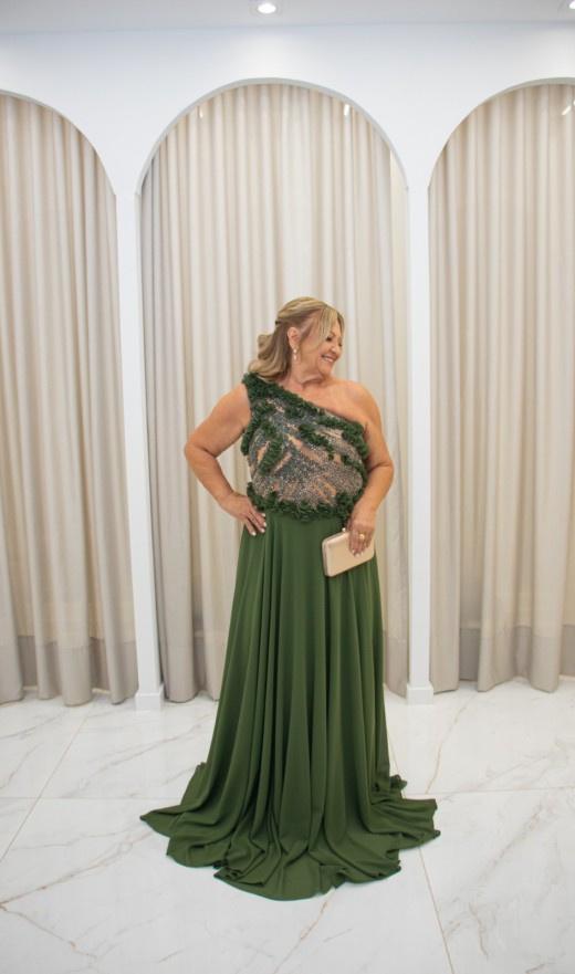 VESTIDO VERDE OLIVIA  25201EM
