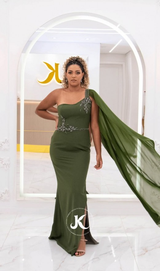 VESTIDO VERDE OLIVA 25051EM