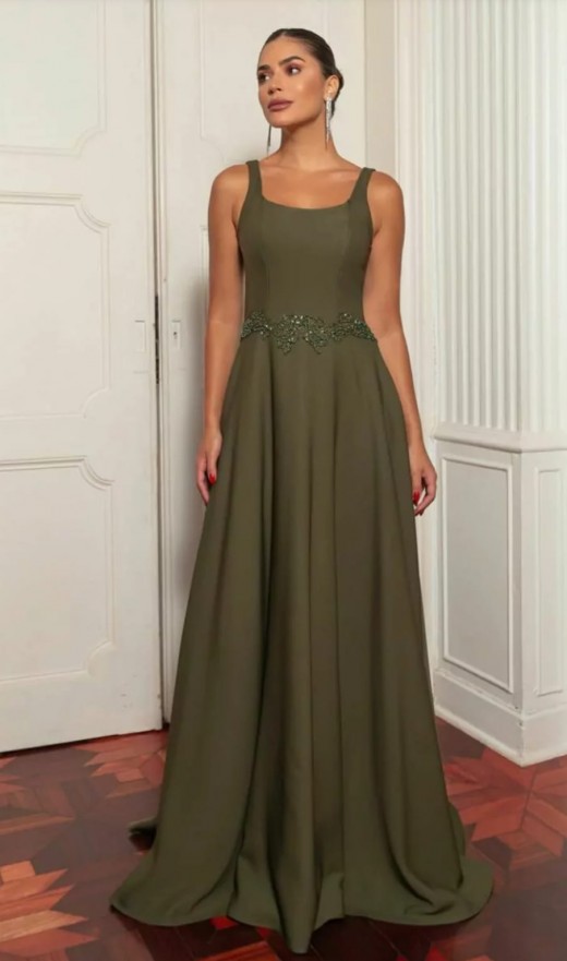 VESTIDO VERDE OLIVA 5754JC