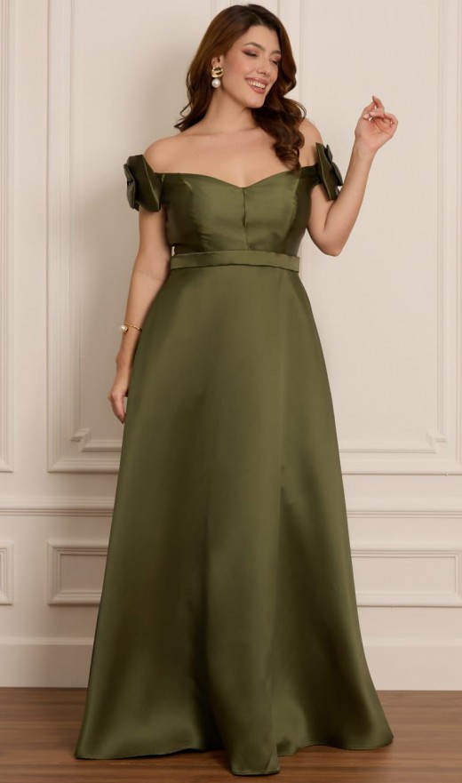 VESTIDO VERDE OLIVA 5629G