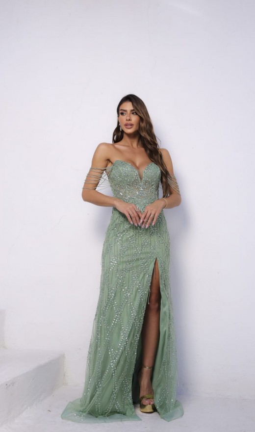 VESTIDO VERDE OLIVA 11715SB