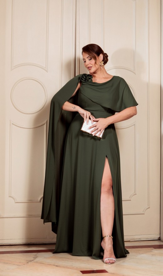 VESTIDO VERDE OLIVA 1212PH
