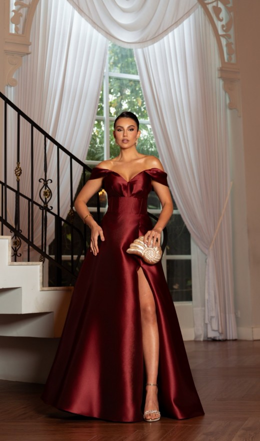 VESTIDO MARSALA 1241PH