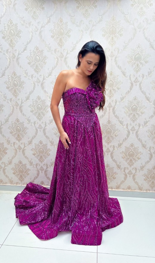 VESTIDO FUCSIA 17022NC