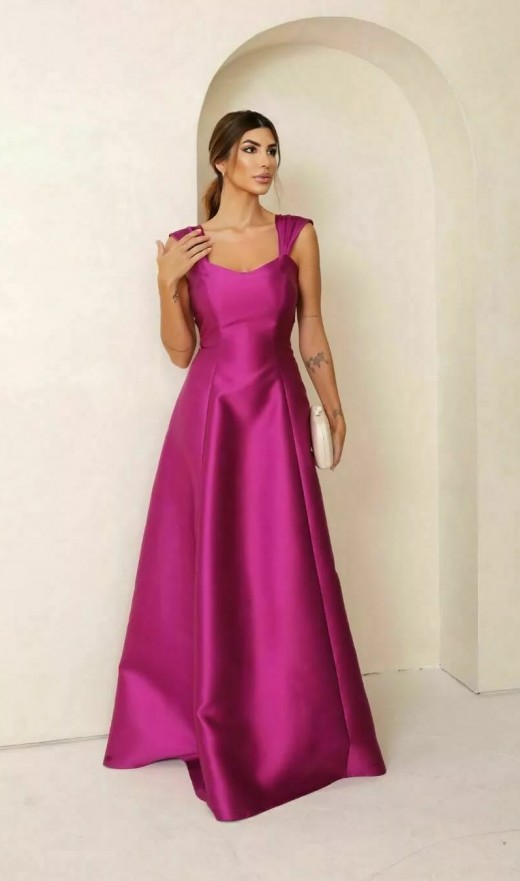 VESTIDO FUCSIA 25009OB