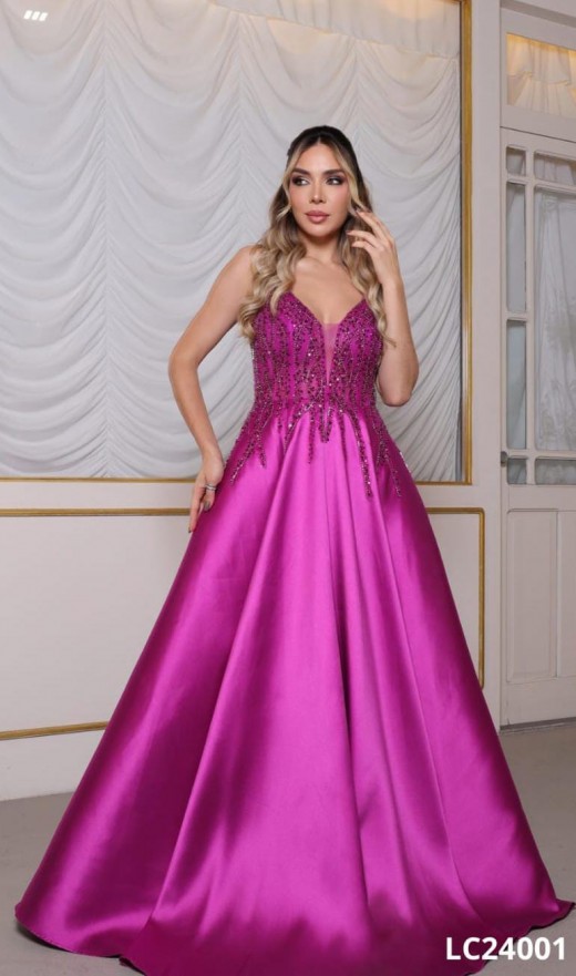 VESTIDO FUCSIA LC24001