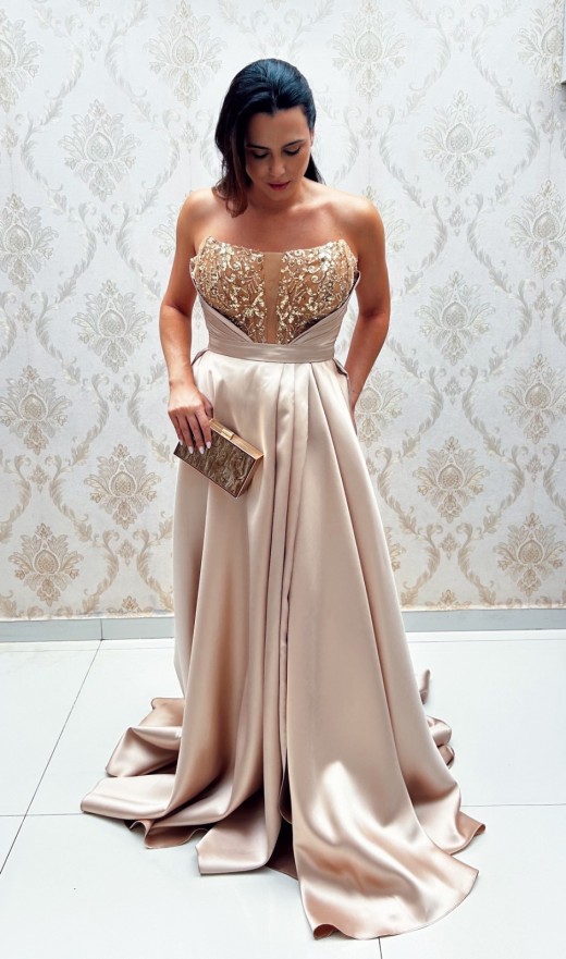 VESTIDO DOURADO 53040GR
