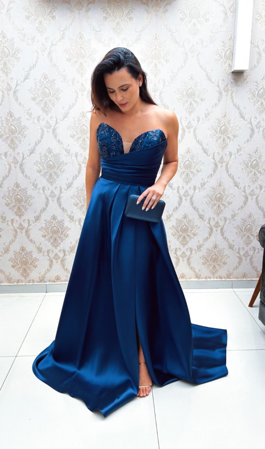 VESTIDO AZUL MARINHO 53091GR