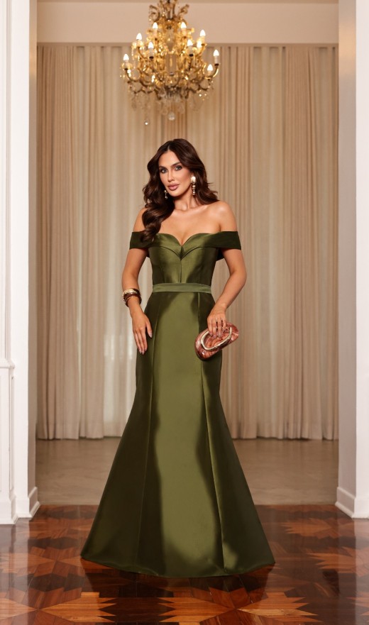 VESTIDO VERDE OLIVA 1268PH