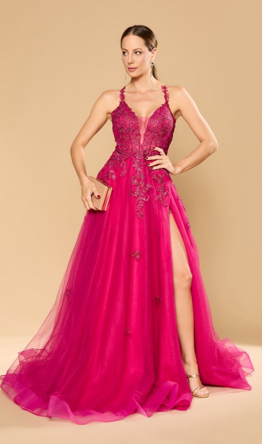 VESTIDO FUCSIA TG4283