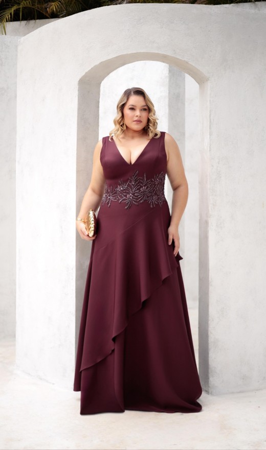 VESTIDO MARROM CHOCOLATE GL25288