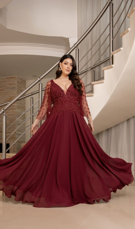 VESTIDO MARSALA 11658SB
