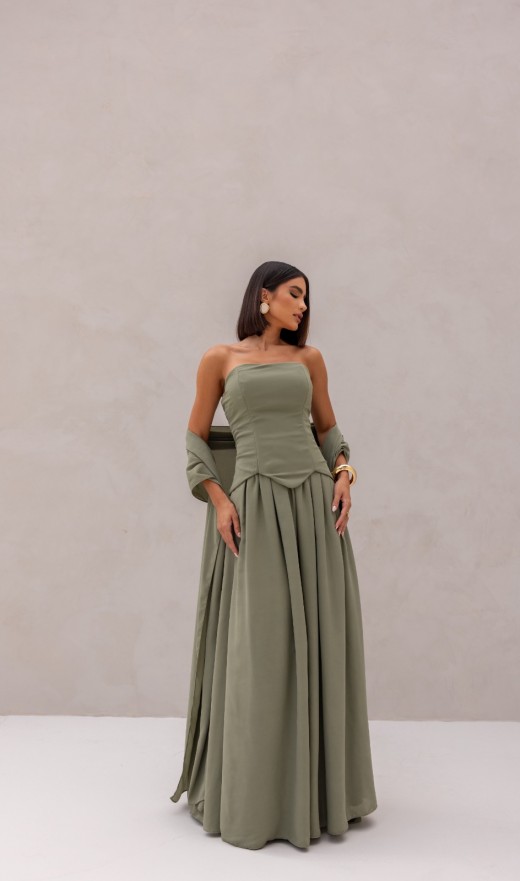 VESTIDO VERDE OLIVA 083BF