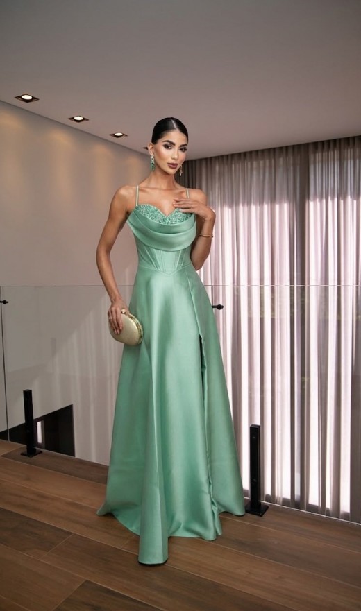 VESTIDO VERDE MENTA 6685BB