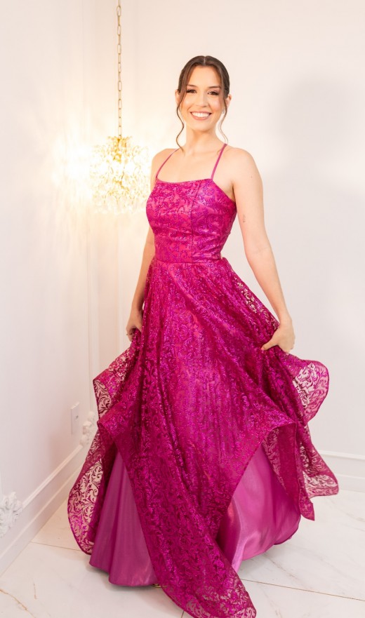 VESTIDO FUCSIA 6644BB