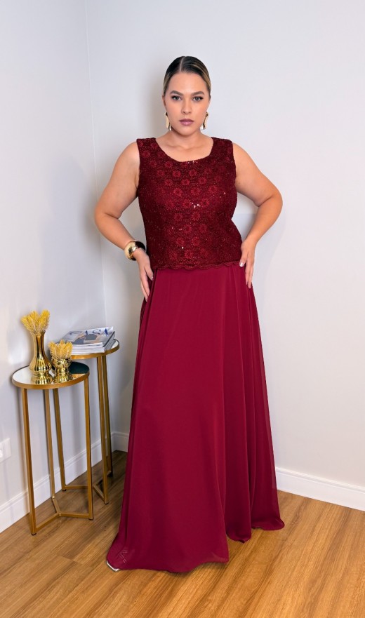 VESTIDO MARSALA 6689BB