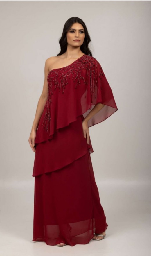 VESTIDO MARSALA 1087NF