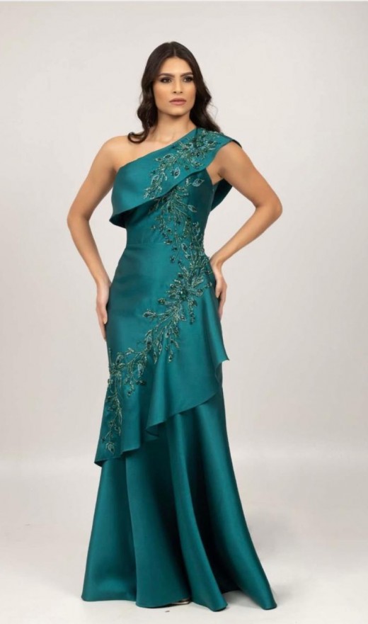 VESTIDO VERDE ESMERALDA 1077NF