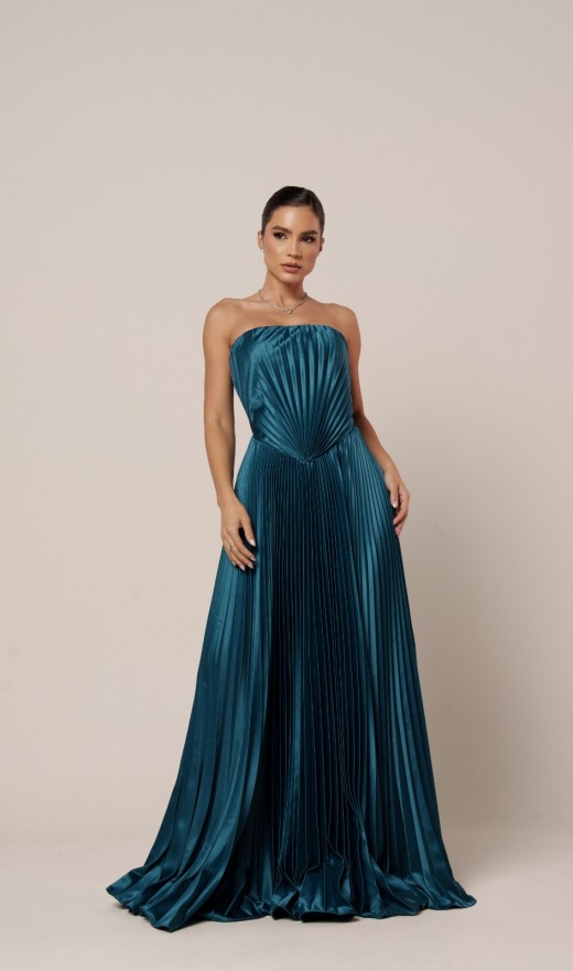 VESTIDO AZUL PETROLEO 095BF